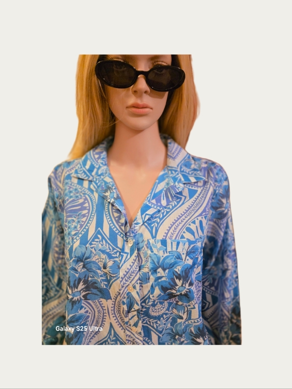 NWT Calypso St. Barth Islegance Resort Blue Paisley Cotton Blouse MSRP $328 - Picture 8 of 10